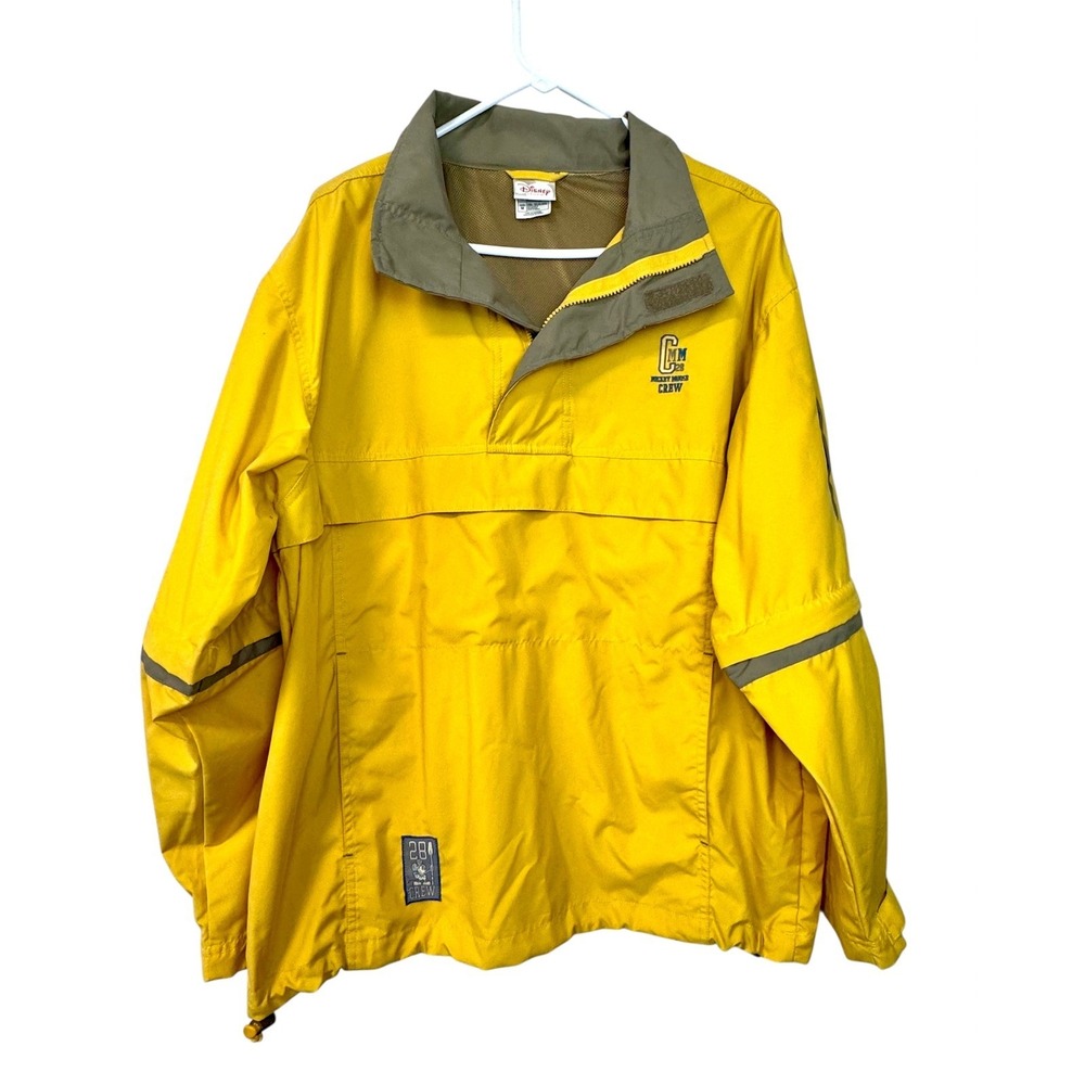 Disney Store Mickey‎ Mouse 28 Crew Yellow Pullover Anorak Jacket Size M